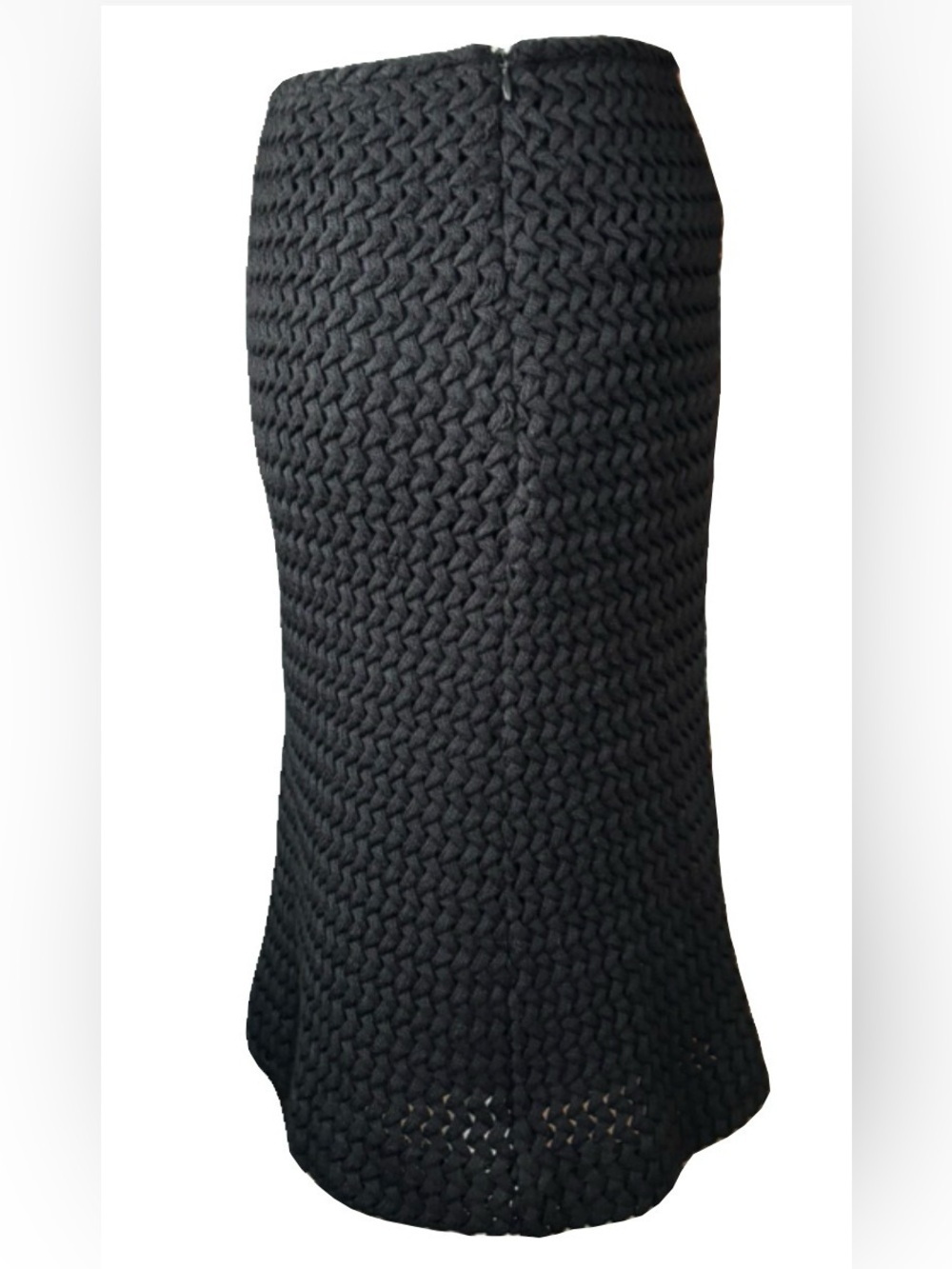 Piazza Sempione Made In Italy 100% Wool Basketweave Textured A-Line Skirt IT 40 - Picture 3 of 10